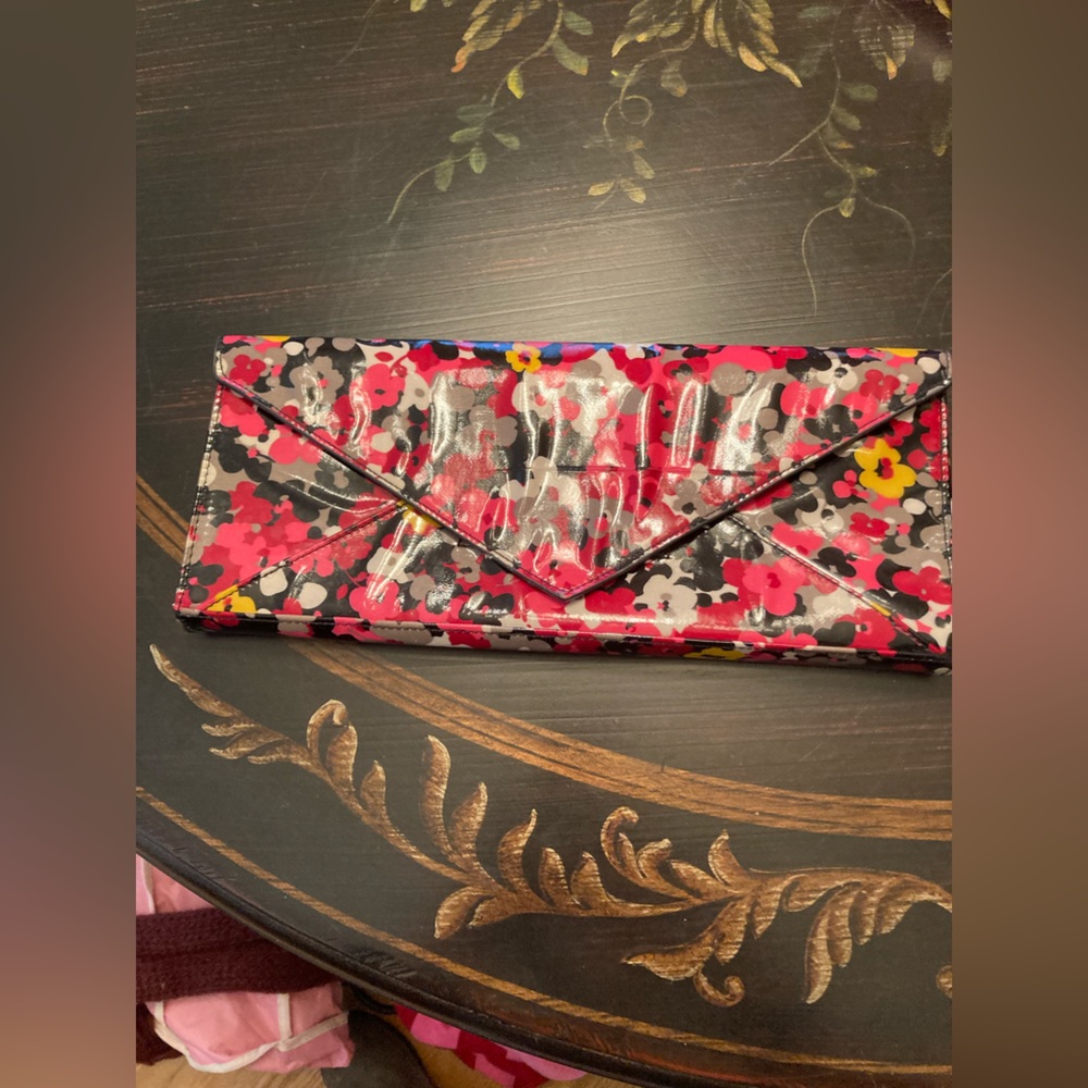 Envelope clutch pink fuchsia floral